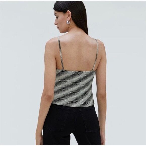 Everlane Black White Striped Tank Top Cami Viscose Elastane Small - Picture 2 of 6